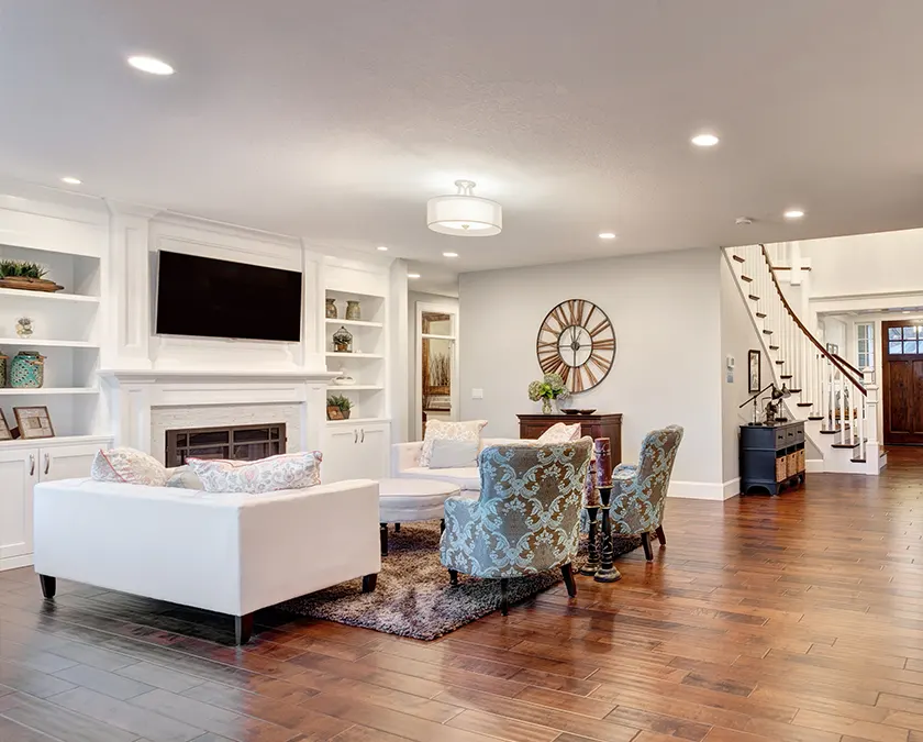 living room remodeled by Pellak Construction