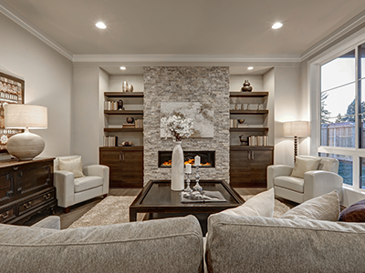 living room remodeled by Pellak Construction