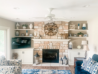 living room remodeled by Pellak Construction