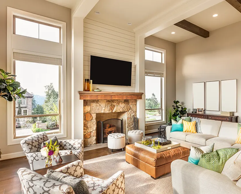 living room remodeled by Pellak Construction