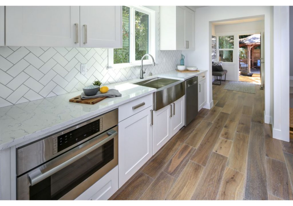 White galley kitchen