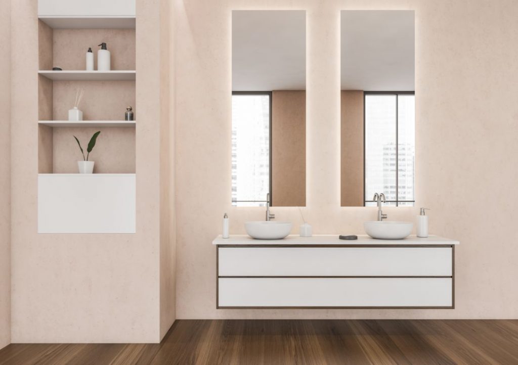 Double sink floating vanity