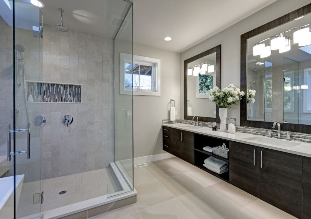 One of many possible master bathroom layout ideas