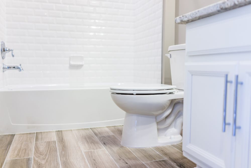 Newly installed toilet