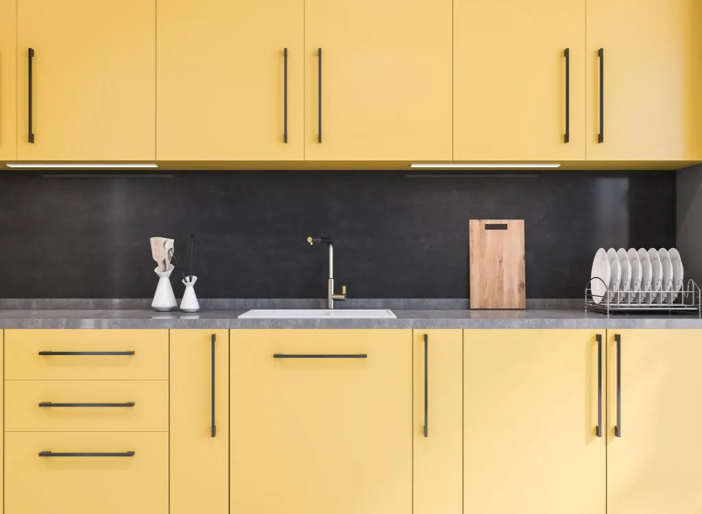 Light yellow kitchen cabinets