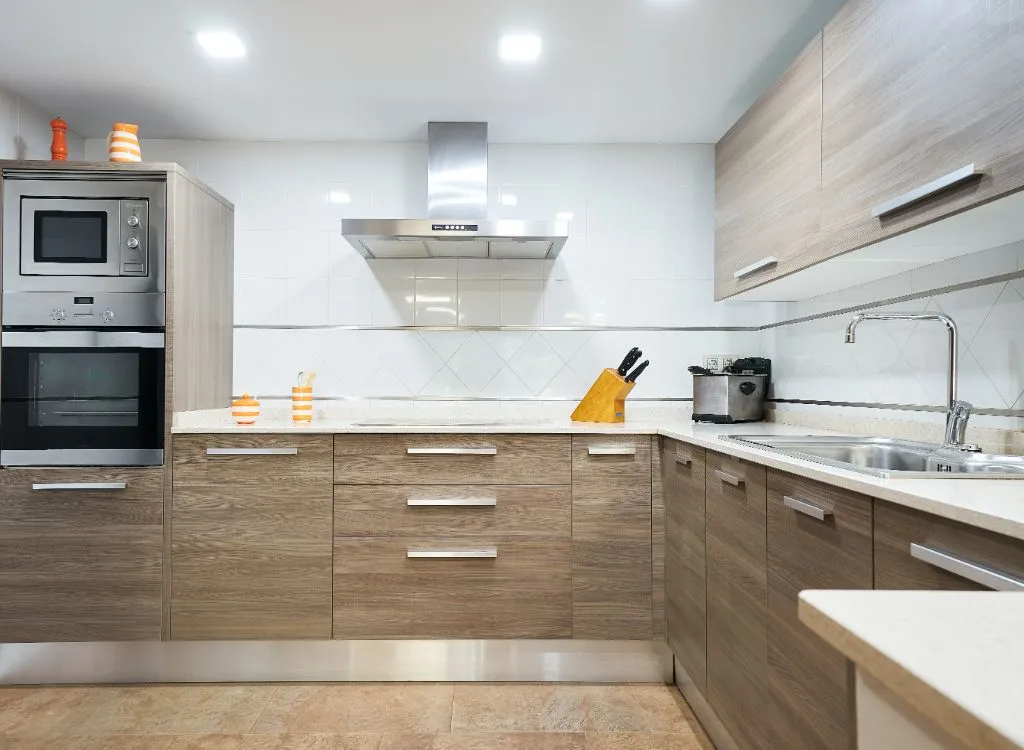Wood looking kitchen cabinets